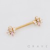 MULTI CZ BAROQUE ANTIQUE CLUSTER 316L SURGICAL STEEL NIPPLE RING